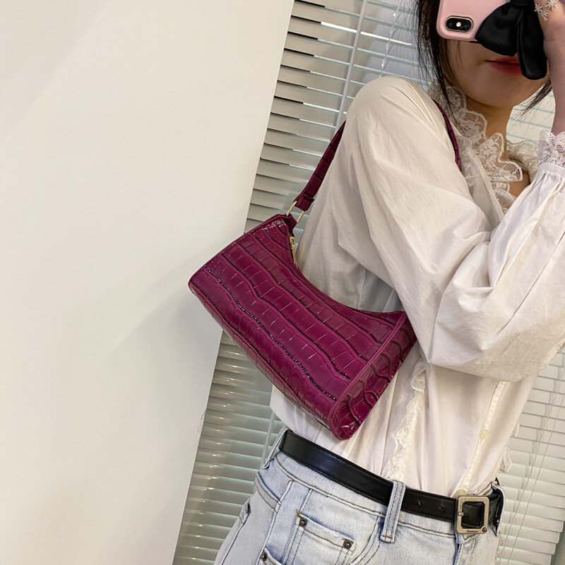 Bolsos grandes de hombro de cuero para mujer, Cartera de mano femenina de estilo Retro, a la moda, con cadena de Color sólido, bolso de compras, 2021