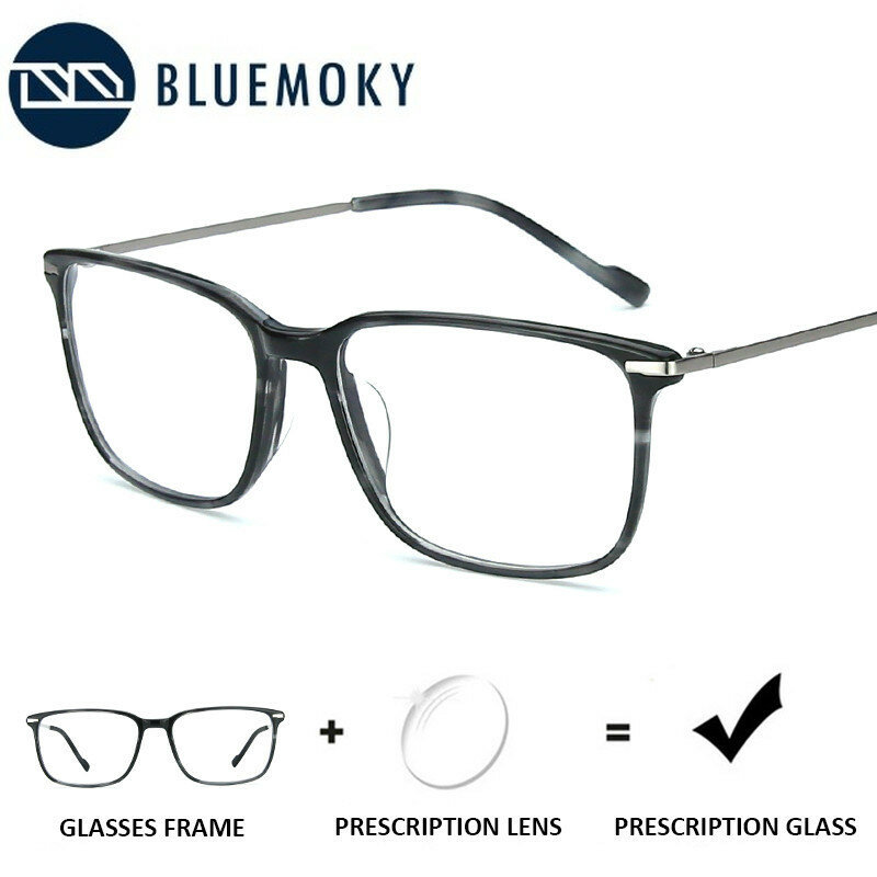 Bluemoky óculos de prescrição ótica para homens, óculos masculinos de grau ótico antimiopia com raios azuis, óculos transparentes fotocromáticos e hipermetropia 2019