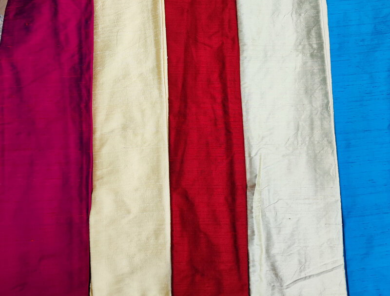Tela de seda shantung para tienda de sastrería, seda tailandesa que cambia de Color, dupion, color rojo y morado