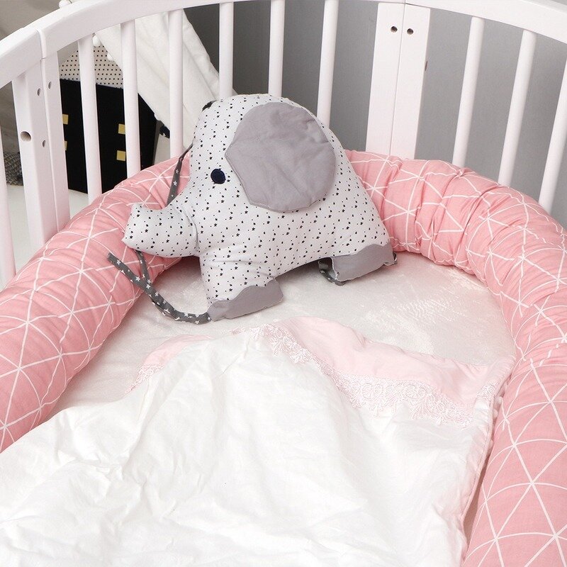 Bantal Panjang Pagar Tempat Tidur Anak-anak Bantal Anti Tabrakan Bayi Bumper Tempat Tidur Empuk Bumper Ayunan Anak Baru Lahir