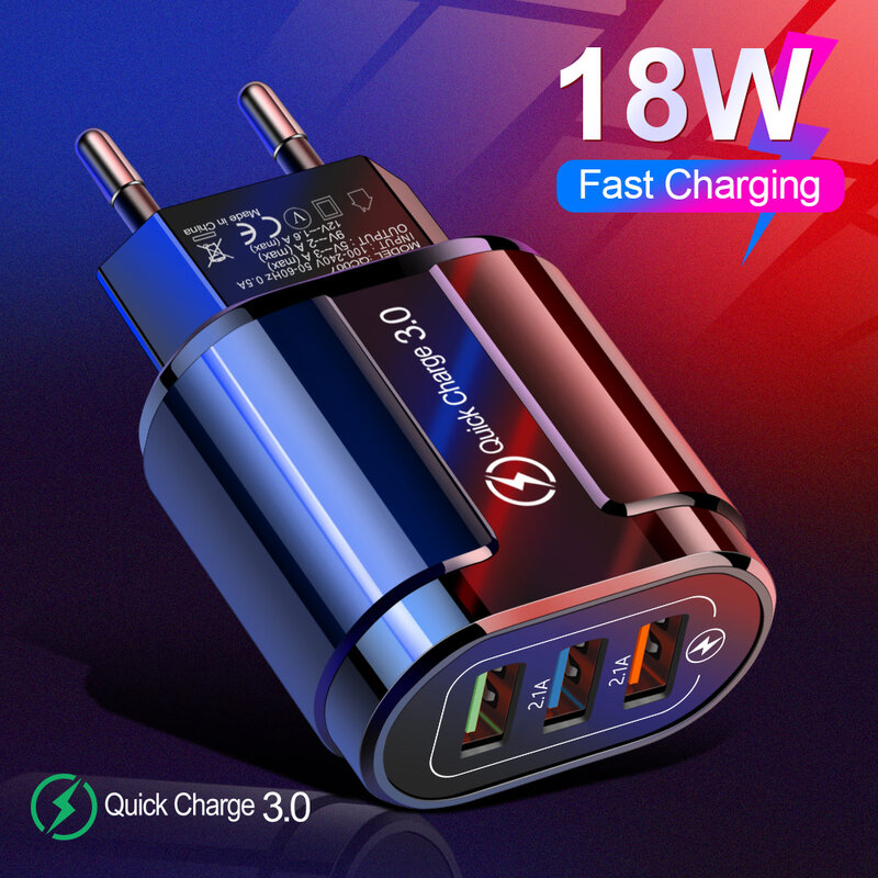 18W USB Charger Quick Charger QC 3.0 for iphone 14 13 pro max Samsung Tablet Mobile Phone Wall Fast Charging Charger Adapter