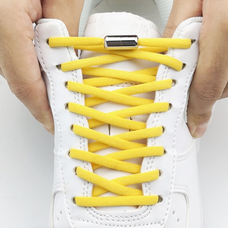 Cordones elásticos para zapatos, cordones con cierre de Metal para niños, adultos y hombres, 1 par