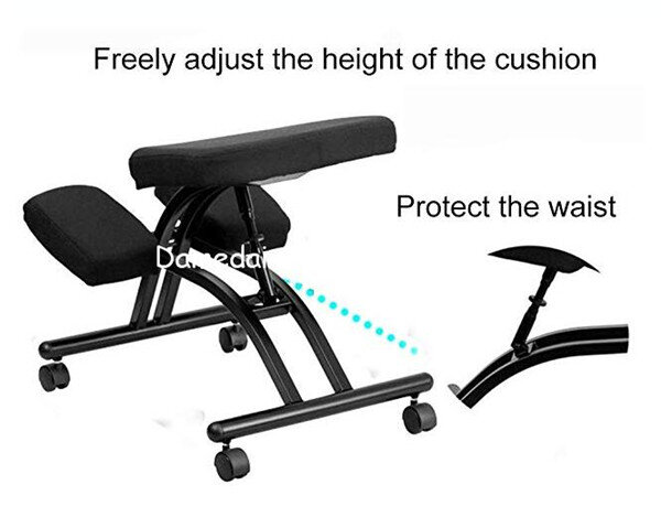 인체 공학적으로 디자인된 무릎 의자 금속 프레임 패브릭 좌석 현대 사무용 가구 컴퓨터 인체 공학적 자세 무릎 의자