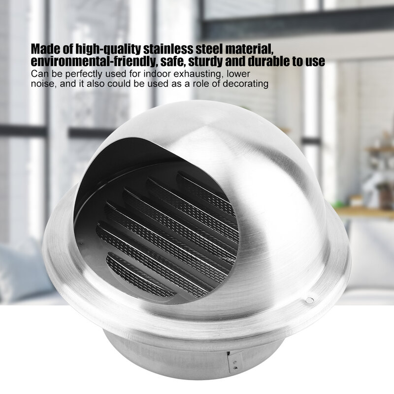 Exaustor de ventilação ajustável, de aço inoxidável, para casa, ventilação, tampa de duto, ventilador com aquecimento e bola de refrigeração