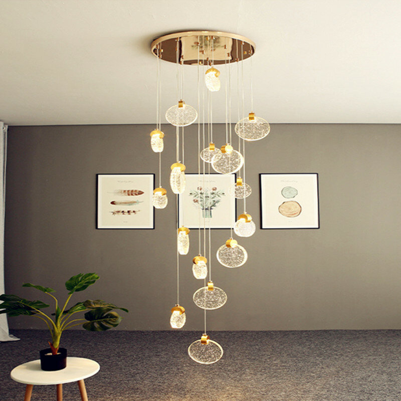 현대 디자인 LED 펜 던 트 조명 간단한 성격 크리스탈 매달려 램프 유리 펜 던 트 램프 거실 침실 실내 장식