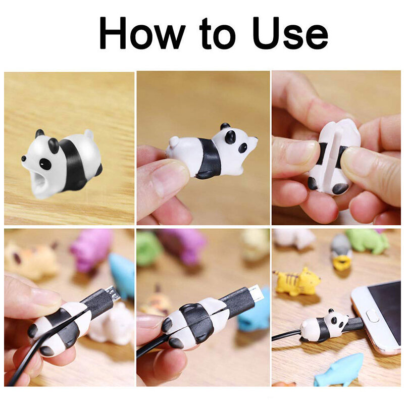 Cable Protector Animal Cute Cartoon Bites Winder Organizer For USB Charging Cable Earphone Cable Buddies Cellphone Decor Wire