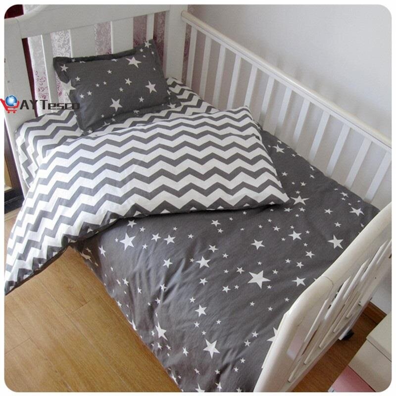 AY TescoBaby pościel zestaw dla noworodków wzór gwiazdy Kid pościel dla chłopca czystej bawełny tkane łóżeczko poszewka do kołdry Pillocase