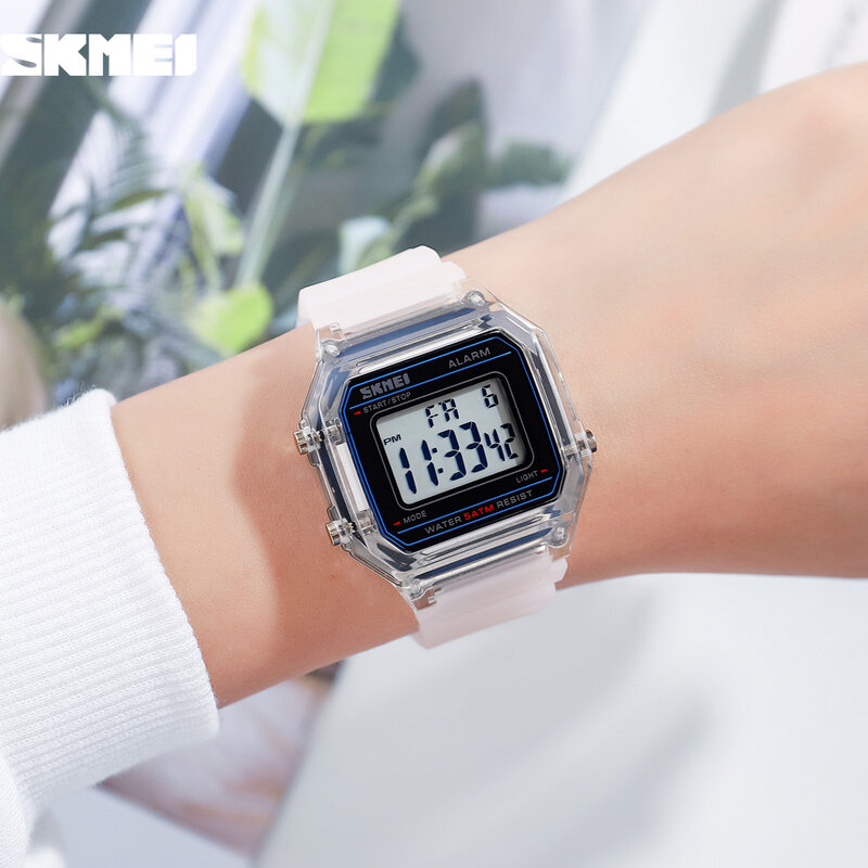 นาฬิกาข้อมือ SKMEI LED Light สุภาพสตรีนาฬิกา50M กันน้ำกีฬานาฬิกาจับเวลาผู้หญิง Casual Chrono นาฬิกา Relogio Feminino 1698