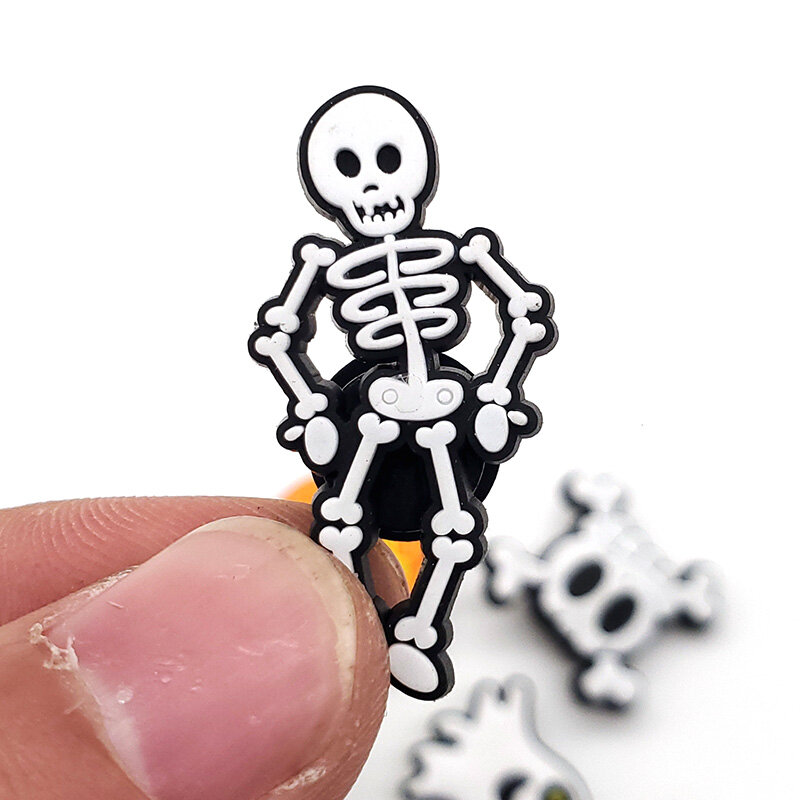 1pc Cartoon Ghost Skull Witches PVC Shoe Charms Buckles Decoration DIY Halloween JIBZ Croc Garden Shoe Accessories Kids Gifts