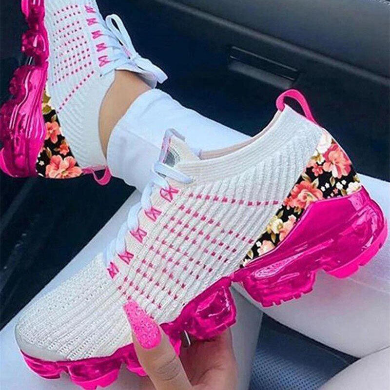 2021 New Spring Women Running Shoes Breathable Couples Sock Sport Sneakers Women Lace Up Walking Shoes Outdoor Footwear WSH3793