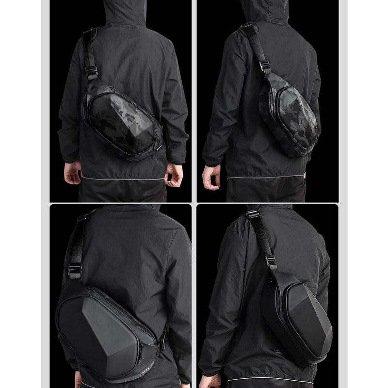 Bolsa de ombro masculina oxford, grande capacidade, à prova d'água, multifuncional, sling, bolsa transversal de viagem para homens