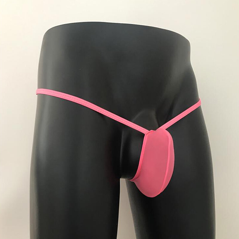 Merek Pria Es Sutra Thong Pakaian Dalam untuk Pria Rendah Pinggang Sexy Bikini Gaya Kantong Lembut G String Gay Sissy Underpanties