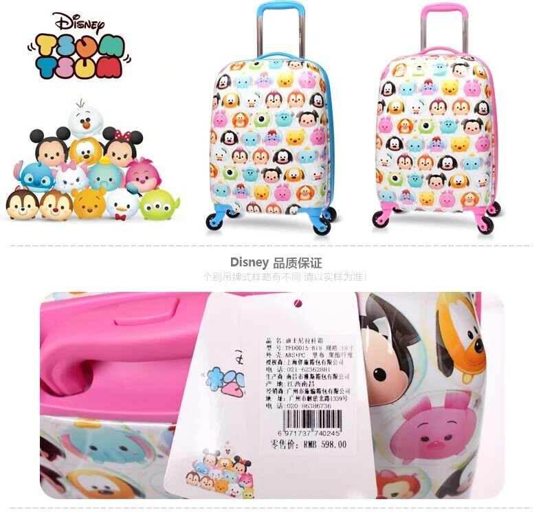 Genuine Disney Childrens Luggage 18-inch Mens And Womens Suitcases Can Sit On A Cartoon Trolley Case That Can Board The Case