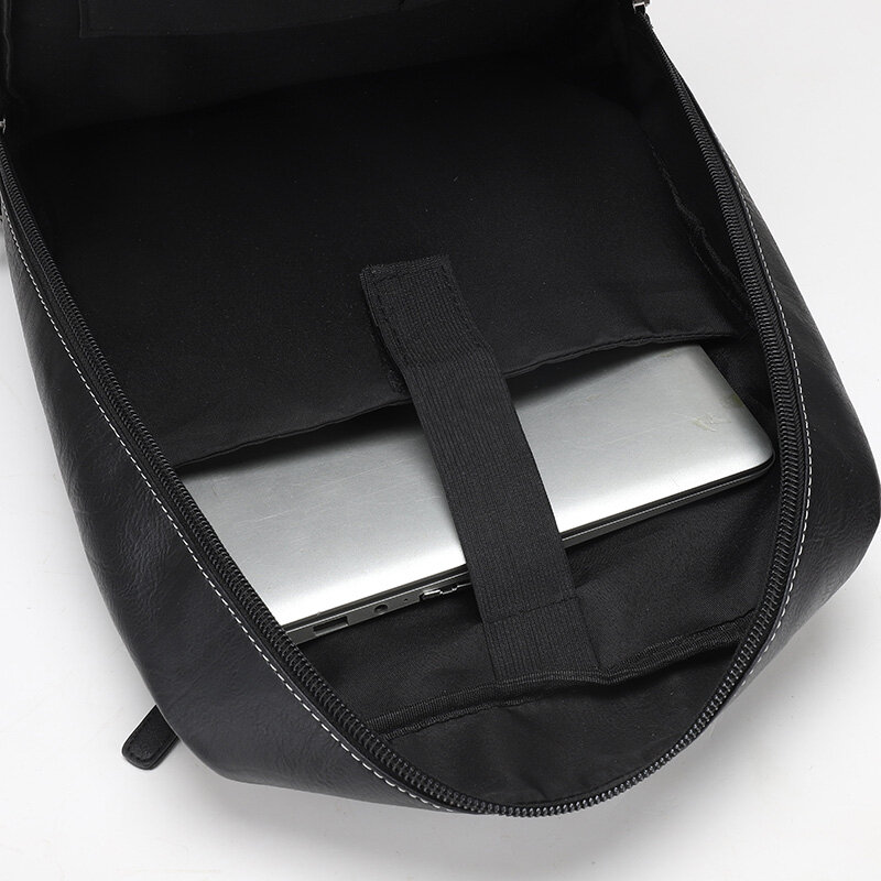YILIAN Men's leather backpack Men's large anti-theft Pu backpack laptop bag boys college men's business shoulder bag
