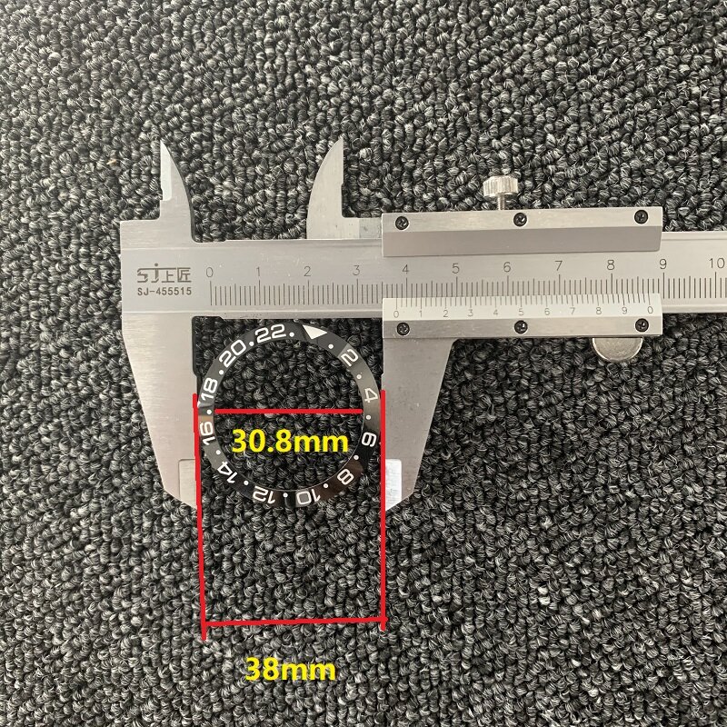 38mm 시계 반지 세라믹 베젤 삽입 반지 GMT 시계 40mm 케이스 시계 액세서리 내경 30.8mm (선물 2pcs 테이프)
