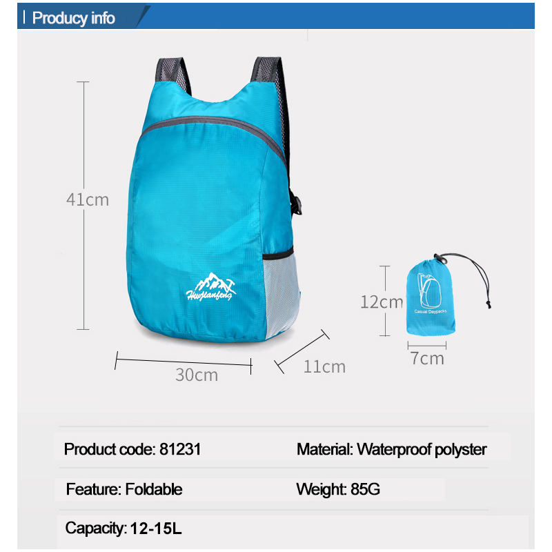 15l impermeável mochila de viagem dobrável mochila para homens mulher leve caminhadas acampamento correndo-40