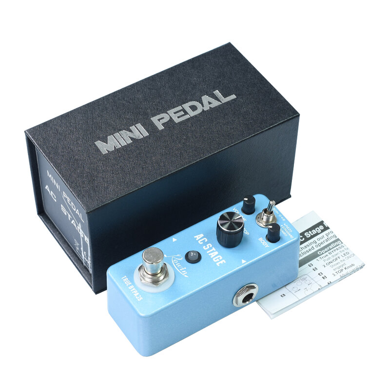 Pedal Efek Gitar Rowin LEF-320 Tahap AC untuk Gitar Gitaris Efek Analog Pedal Akustik Analog Standar Piezo Jumbo