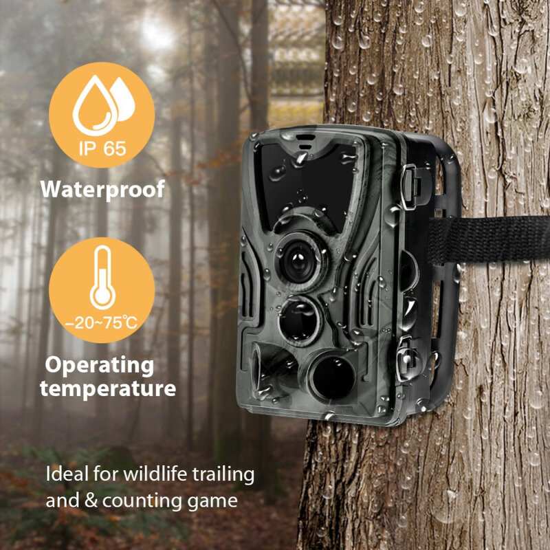 Caméra de chasse et de suivi des sentiers du gibier HC801A, 20mp 1080P, batterie au Lithium Rechargeable, 5000mA, 0.3s, surveillance des animaux, piège Photo