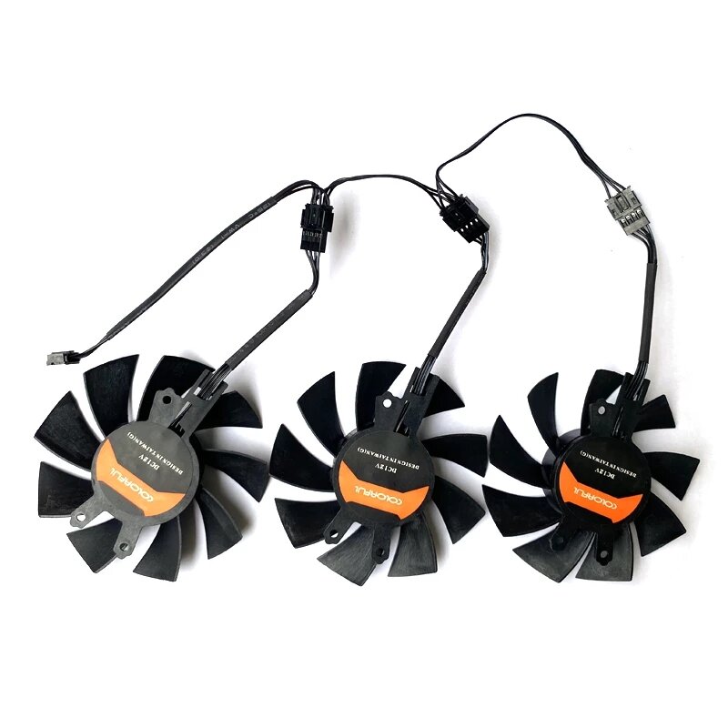 new 3PCS 75mm 4pin GTX 1060 Graphics card fan，For Colorful iGame GeForce GTX 1060 GTX 1070Ti GTX 1080 Graphics card cooling fan