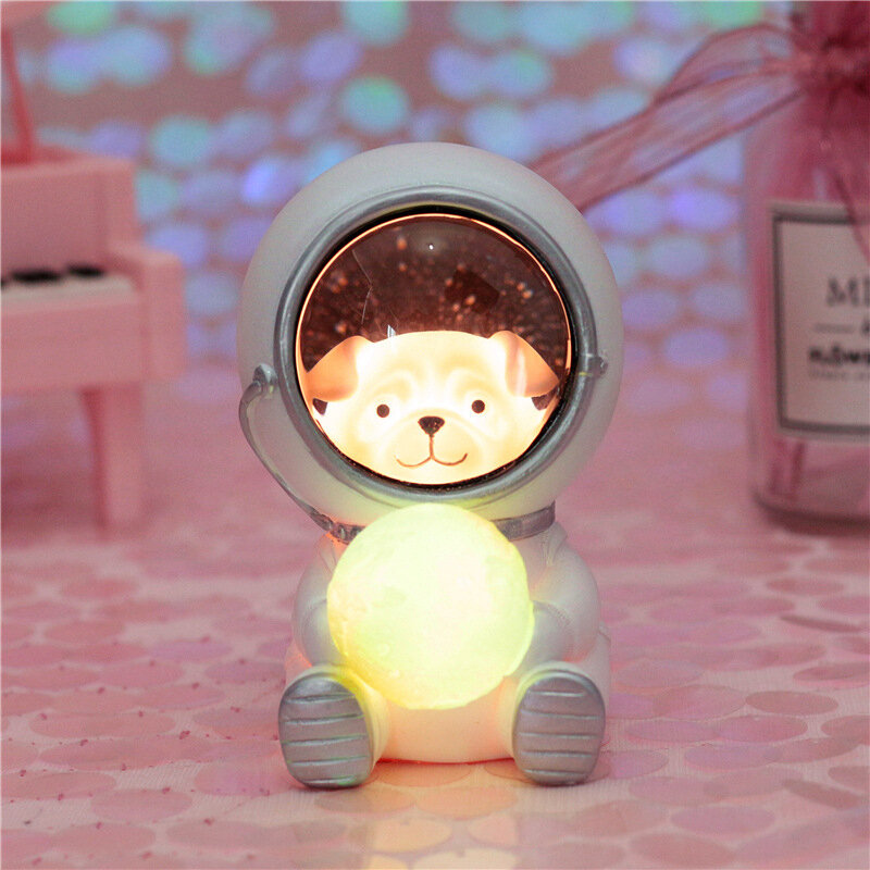 Resina criativa e adorável guardião adora astronauta luz da noite, quarto decorações personalizadas adequadas para dar às crianças