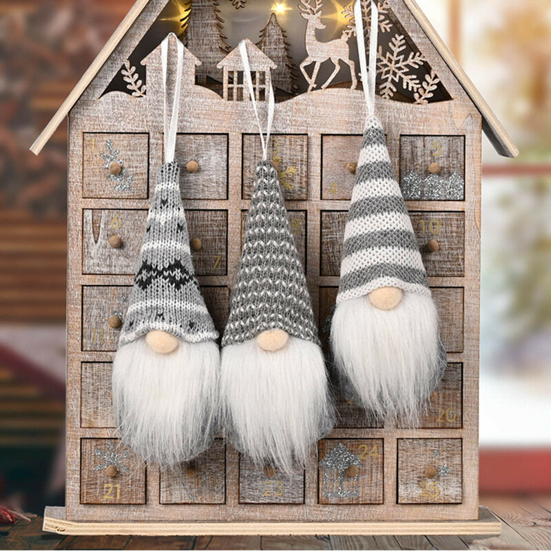 1PC casa decoración adornos navideños de copo de nieve bosque muñeco con forma anciano adorno muñeco sin rostro decoración de Navidad 2021