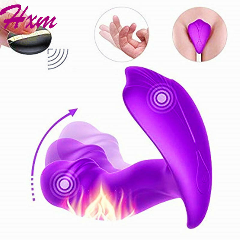 착용 할 수있는 G 반점 난방 장치 나비 진동기 Sextoy 2 개의 진동 팬티를위한 여성 진동기 에로틱 한 제품 Sex Trusk Sex Shop.