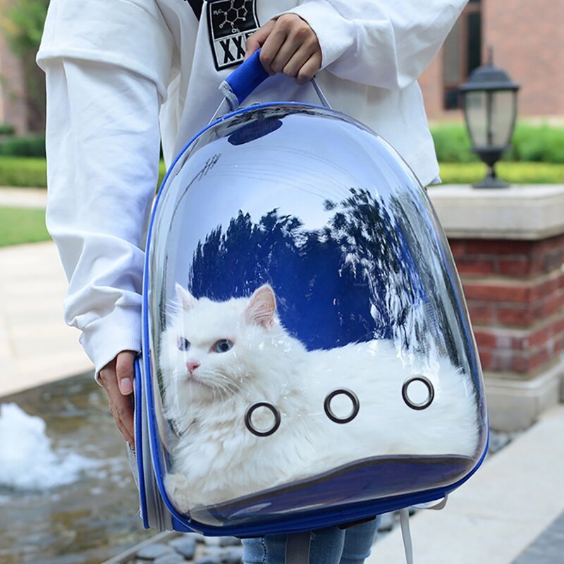 Gato portador sacos de transporte de gaiola de gato mochila de viagem pet portátil respirável cão mochila transparente portador de saco pet para gato