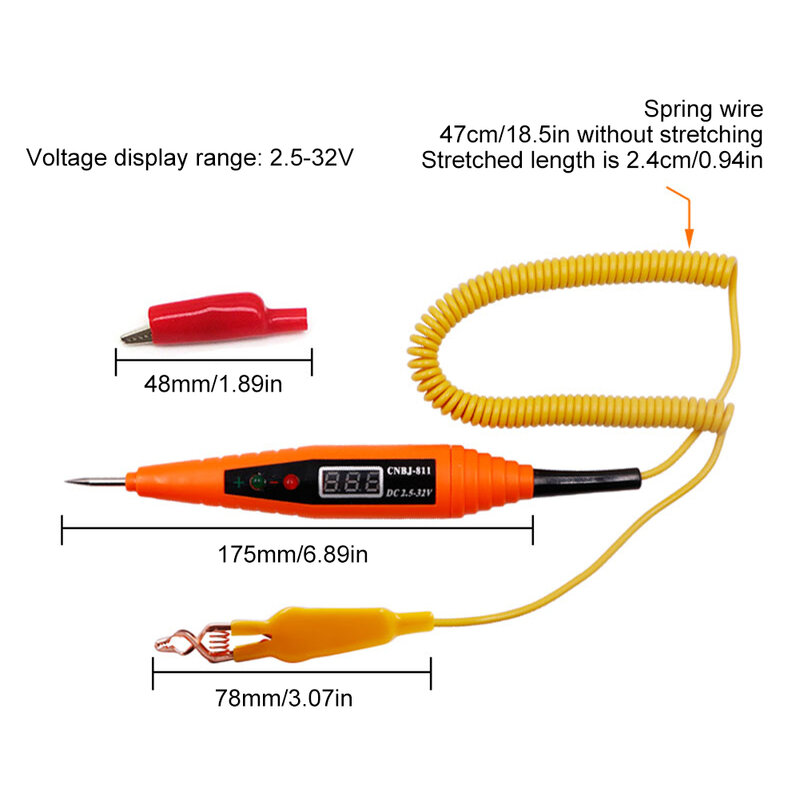 Voltage Test Pen Power Probe Pencil Electrical Diagnostic Tool Detector 2.5-32V Digital Display Car Electrical Circuit Test Pen