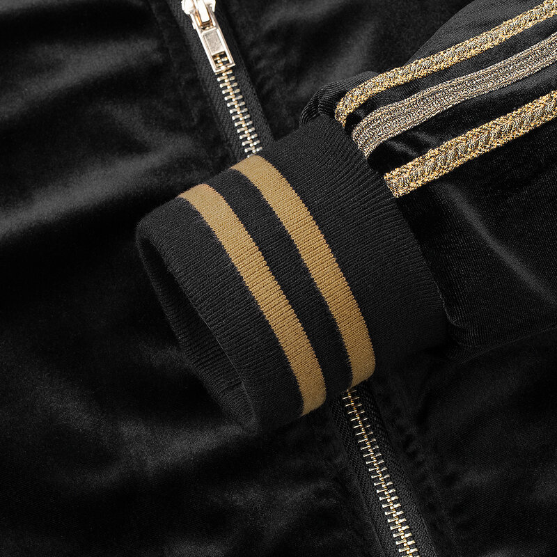 HELLEN & WOODY Herbst Winter männer Retro Gold Samt Stickerei Jacke Mode Top Marke Beiläufige Dünne Luxus für Männer