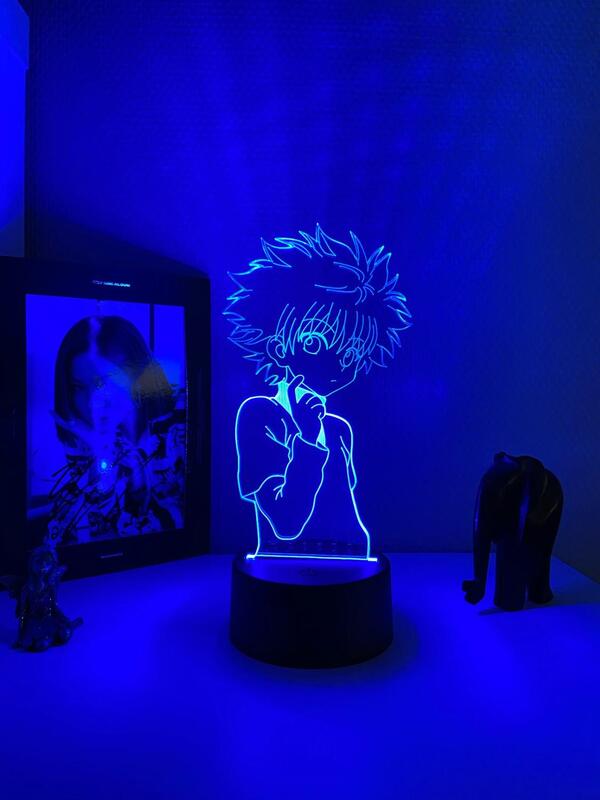 Killua Gambar 3d Malam Lampu Lampu Malam Lampu Meja Anime Hunter X Hunter untuk Anak-anak Anak Dekorasi Kamar Tidur Malam Lampu manga Hadiah