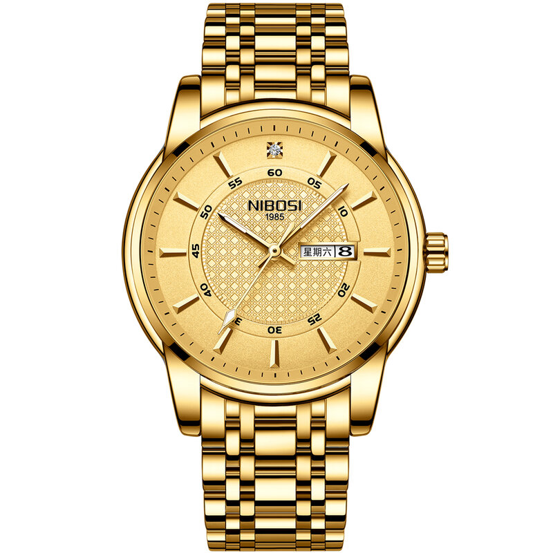 NIBOSI Business Uhr Männer Edelstahl 2020 Männer Quarz Armbanduhr Wasserdicht Datum Mit Woche Relogios Männlichen Uhr