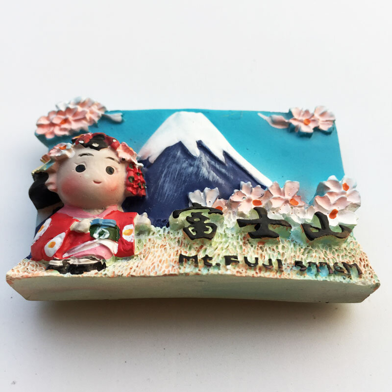 QIQIPP Japan wahrzeichen Mount Fuji tourist souvenirs 3D handwerk magnetischen aufkleber kühlschrank aufkleber