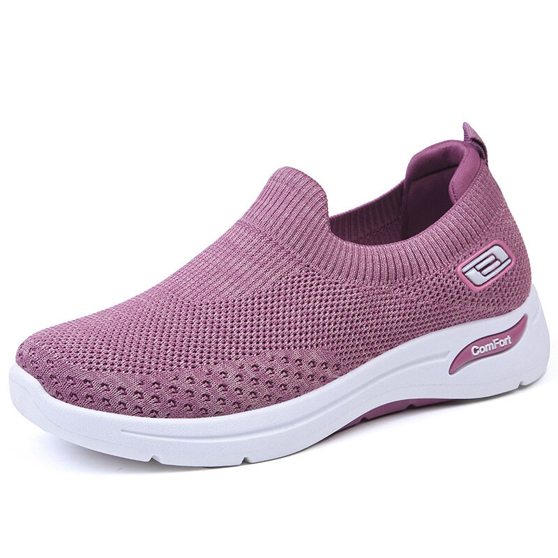 2021 White Sneakers Women Summer Sport Shoes Lightweight Slip-on Vulcanize Shoes for Women Breathable Mesh Casual Sock Sneakers