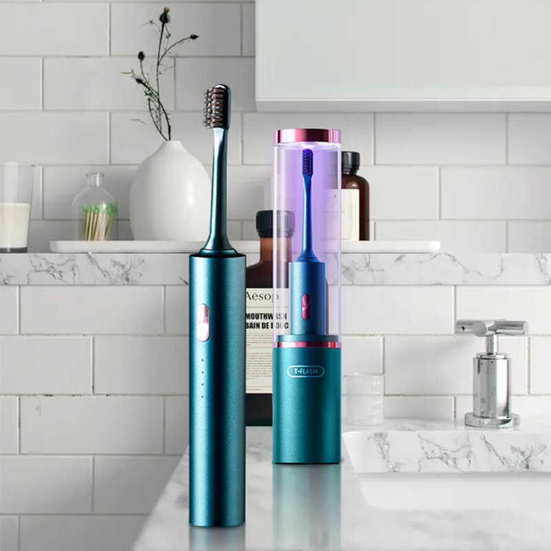 TFLASH UV Sterilisation Elektrische Zahnbürste mit Sterilisieren tasse Sonic zahnbürste wasserdichte Desinfizieren Smart Zahnbürste