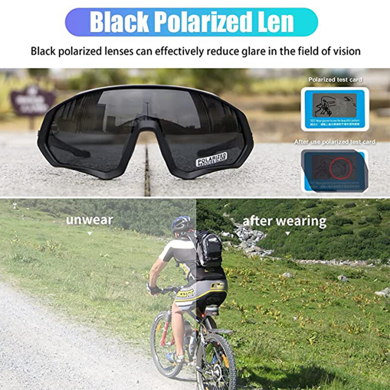 Kapvoe Cycling Sunglasses Polarized Sports Bicycle Glasses Men's Women 2021 Mountain Bike Riding UV400 Goggles Fishing Eyewear