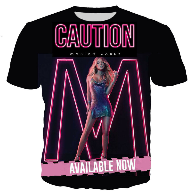 T-shirt pour homme et femme, Streetwear, surdimensionné, Style Hip Hop, Mariah Carey, nouveauté imprimée en 3D, été 2021