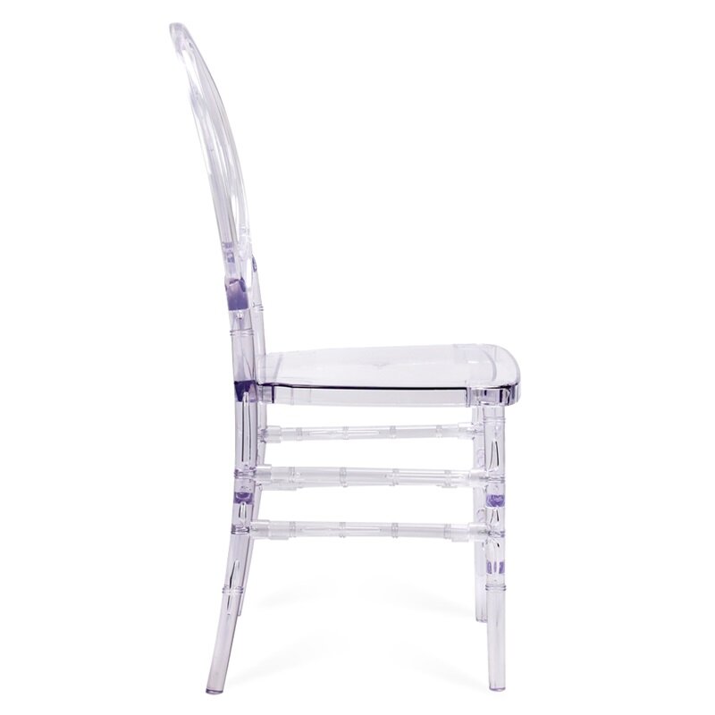 Thelivedesks-sillas laterales de cristal transparente, sillas laterales de cristal, parte de boda, apilamiento, Chiavari, fantasma de comedor, 4 piezas