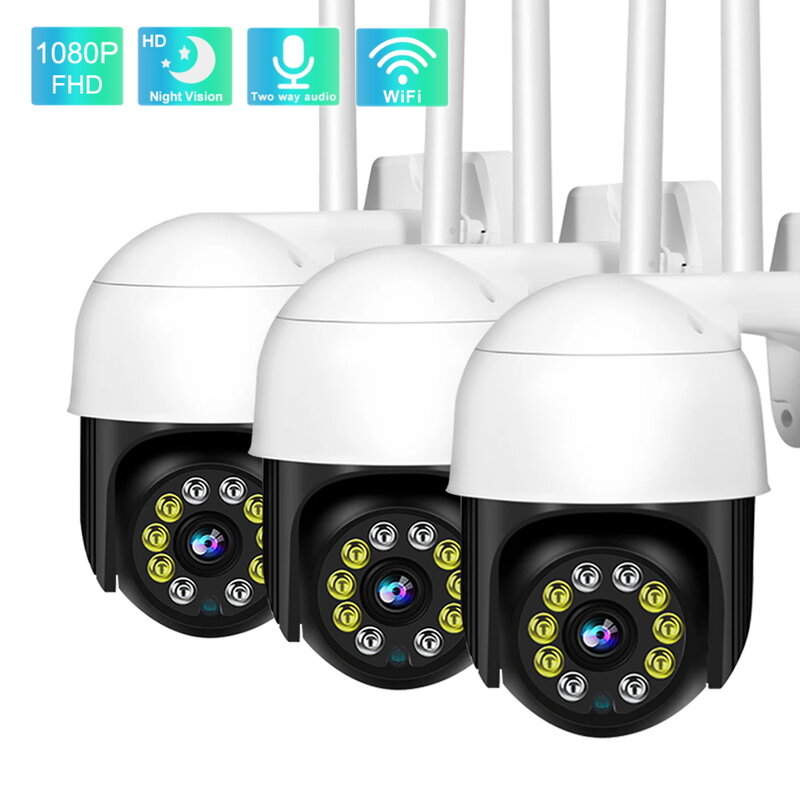보안 카메라 시스템 CCTV Wifi 2MP 야간 투시경 양방향 오디오 야외 방수 모니터링 카메라 보안 시스템 키트