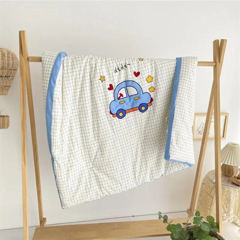 القطن الأطفال النوم لحاف بطانية مع Emborider الاطفال مكيف غرفة قيلولة بطانية أربعة الموسم الدافئة لحاف الطفل بطانية