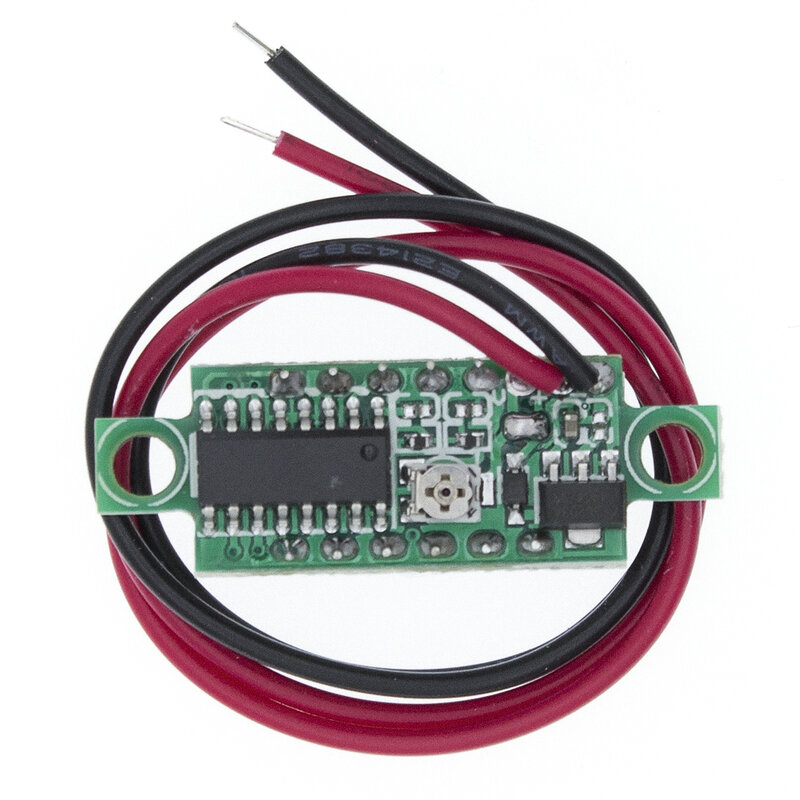 مقياس الجهد الرقمي الصغير ، مقياس الجهد 0.28 بوصة ، 2.5 فولت-40 فولت ، أحمر/أزرق/أصفر/أخضر ، شاشة LED ، 30*10*8 مللي متر