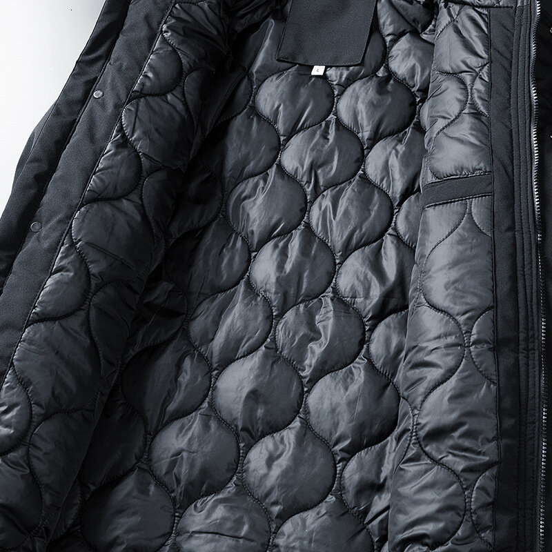 8xl зимняя утолщенная длинная мужская деловая одежда для отдыха, хлопковая стеганая одежда, хлопковое Свободное пальто