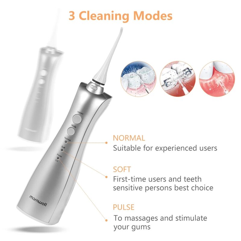 Irrigatore orale famiglia flosser dentale portatile batteria ricaricabile intelligente induttiva flosser dentale denti speciali per la pulizia