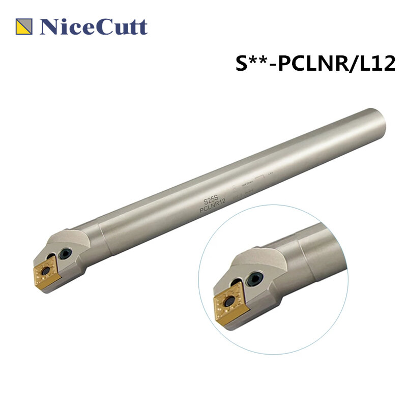 Nicecutt Mesin Bubut CNC S25S-PCLNR12 Internal Turning Too Perubahan Pemegang untuk CNMG Carbide Turning Insert