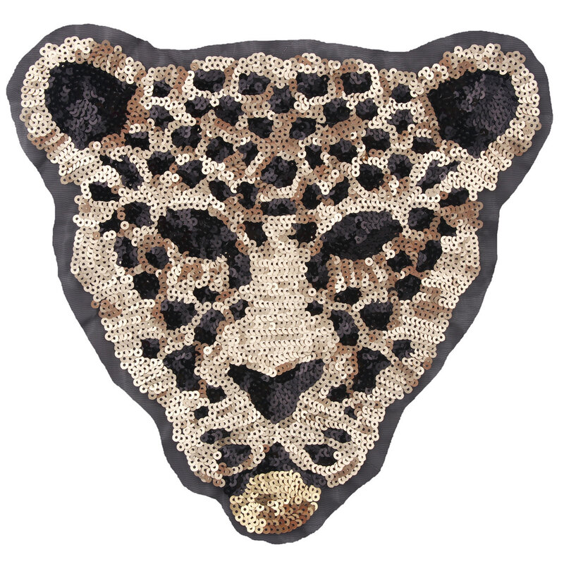 Pailletten Patch Leopard Kopf Diy Kleidung Patches Für Kleidung Nähen-auf Bestickt