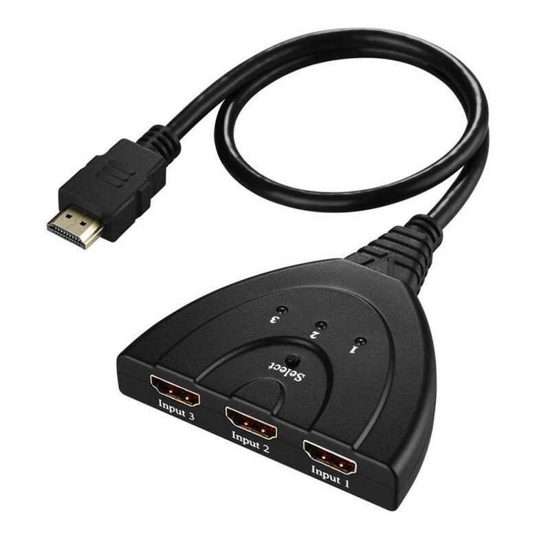 Portable 3 Ports compatibles HDMI en 1 HDMI-compatible Out HD 1080P HDMI-compatible commutateur affichage multimédia 3 HDMI-compatible