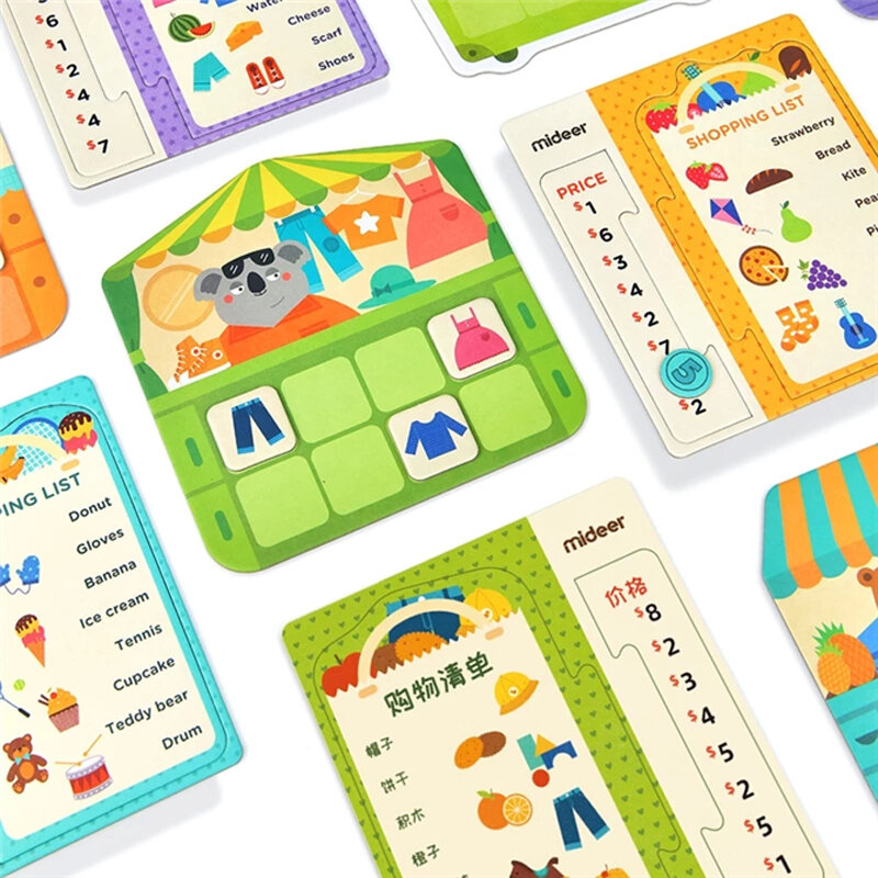 Brinquedos da educação do bebê lista de compras jogos de mesa simulação  supermercado operação de memória