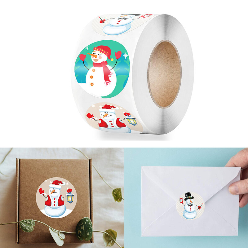500pcs 눈사람 메리 크리스마스 스티커 크리스마스 선물 카드 상자 패키지에 대 한 인감 레이블 크리스마스 레이블 씰링 스티커 편지지