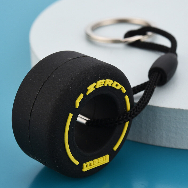 Simulation  F1 Car Tire Keychain K-pop Accessories Personalized Key Charm  Car Freebies Gadgets For Men F1 souvenirs