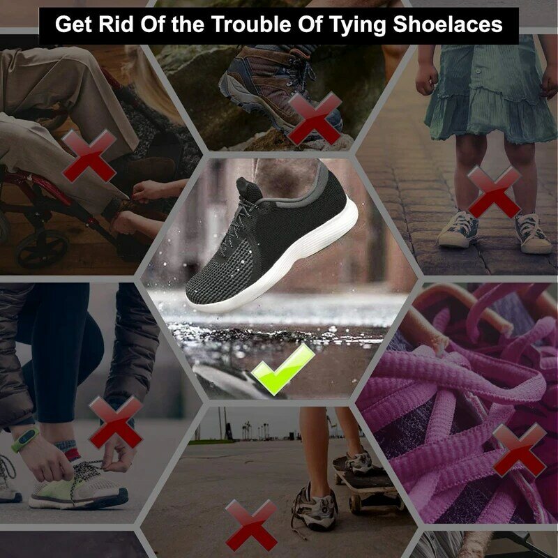 Round Elastic Shoe laces No Tie ShoeLaces for Kids Adult Unisex Sneakers Shoelace Quick Lazy Laces Shoestrings