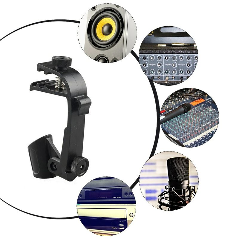 Suporte universal para microfone, 2 peças, ajustável, à prova de choque, aro do microfone, portátil, sem fio